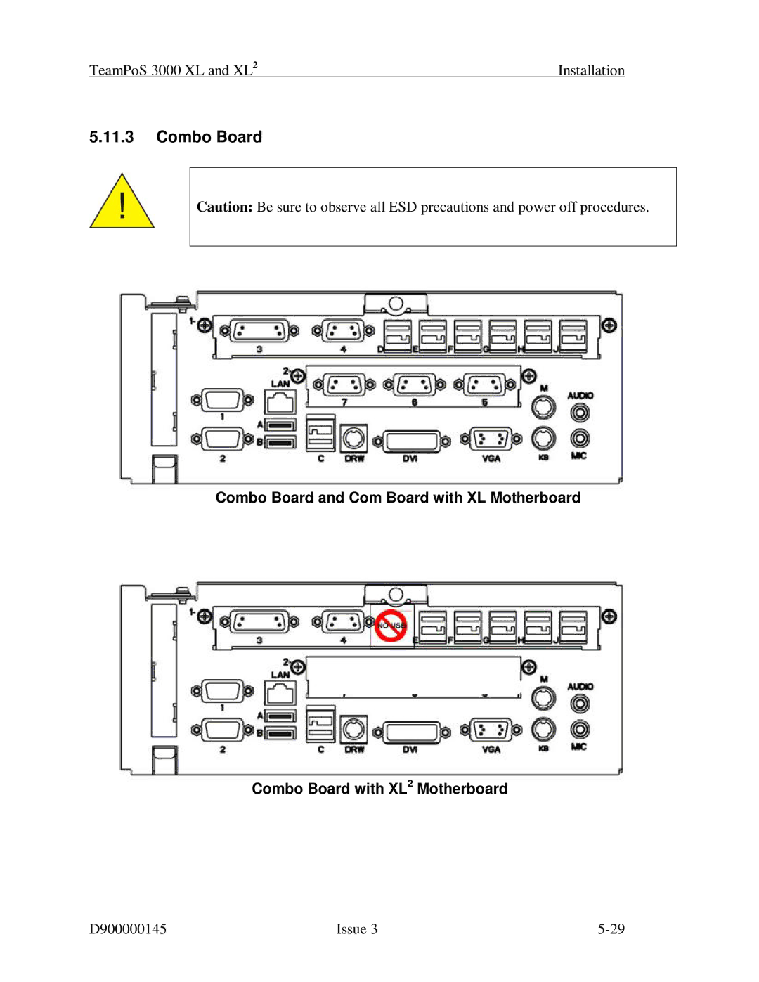 Fujitsu 3000 XL manual Combo Board 