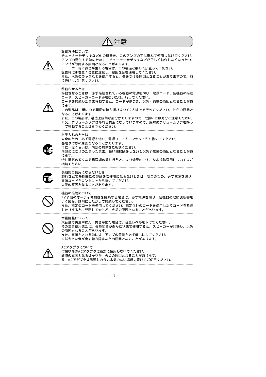 Fujitsu 307 PA manual － 7 － 