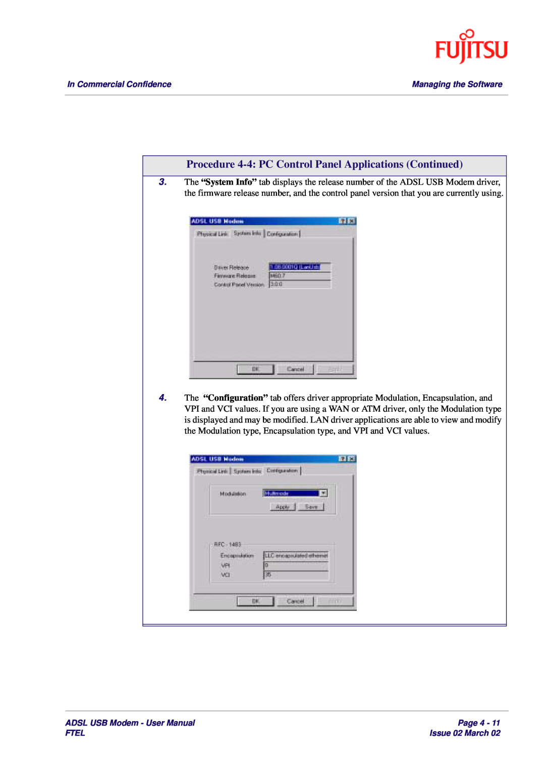 Fujitsu 3XAX-00803AAS user manual Procedure 4-4 PC Control Panel Applications Continued 