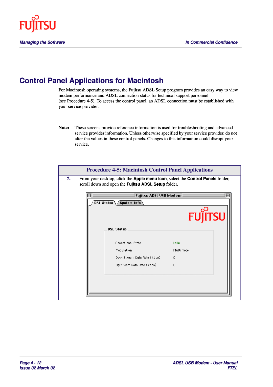 Fujitsu 3XAX-00803AAS Control Panel Applications for Macintosh, Procedure 4-5 Macintosh Control Panel Applications 