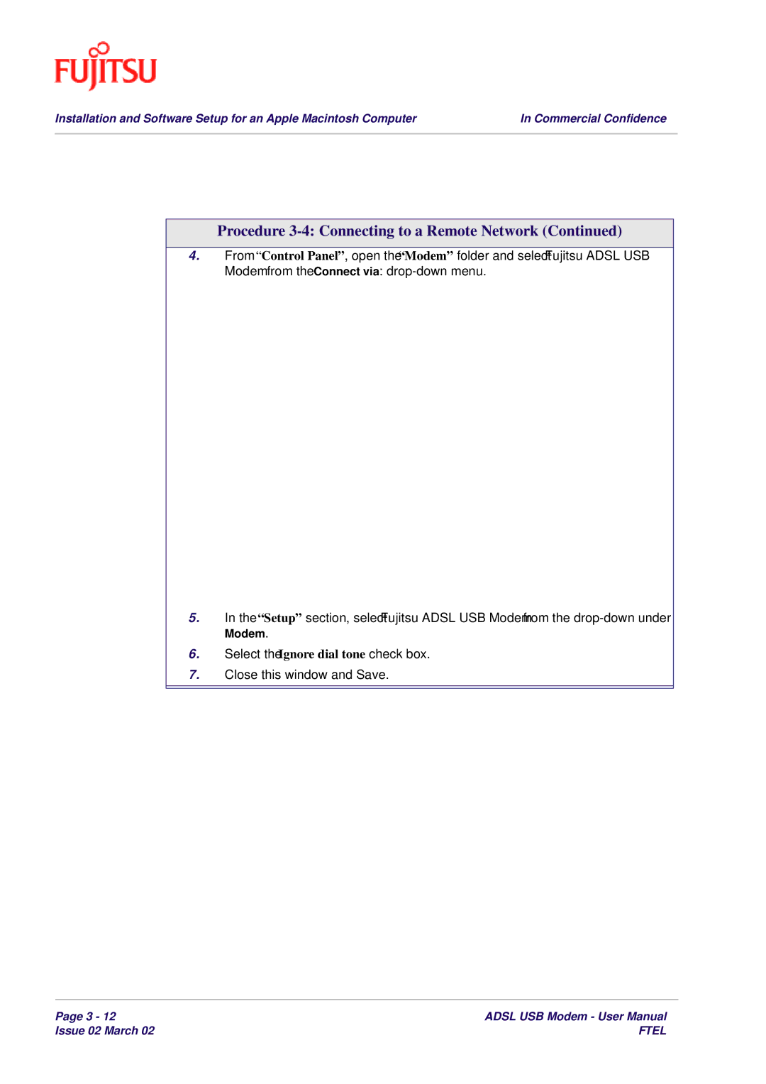 Fujitsu 3XAX-00803AAS user manual Modem 