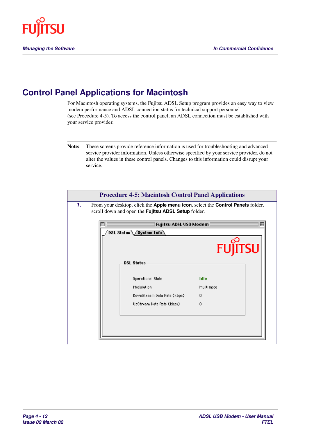 Fujitsu 3XAX-00803AAS Control Panel Applications for Macintosh, Procedure 4-5 Macintosh Control Panel Applications 