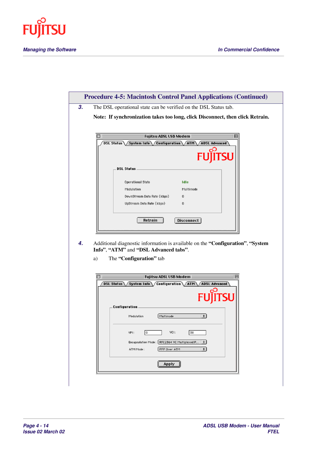 Fujitsu 3XAX-00803AAS user manual Configuration tab 