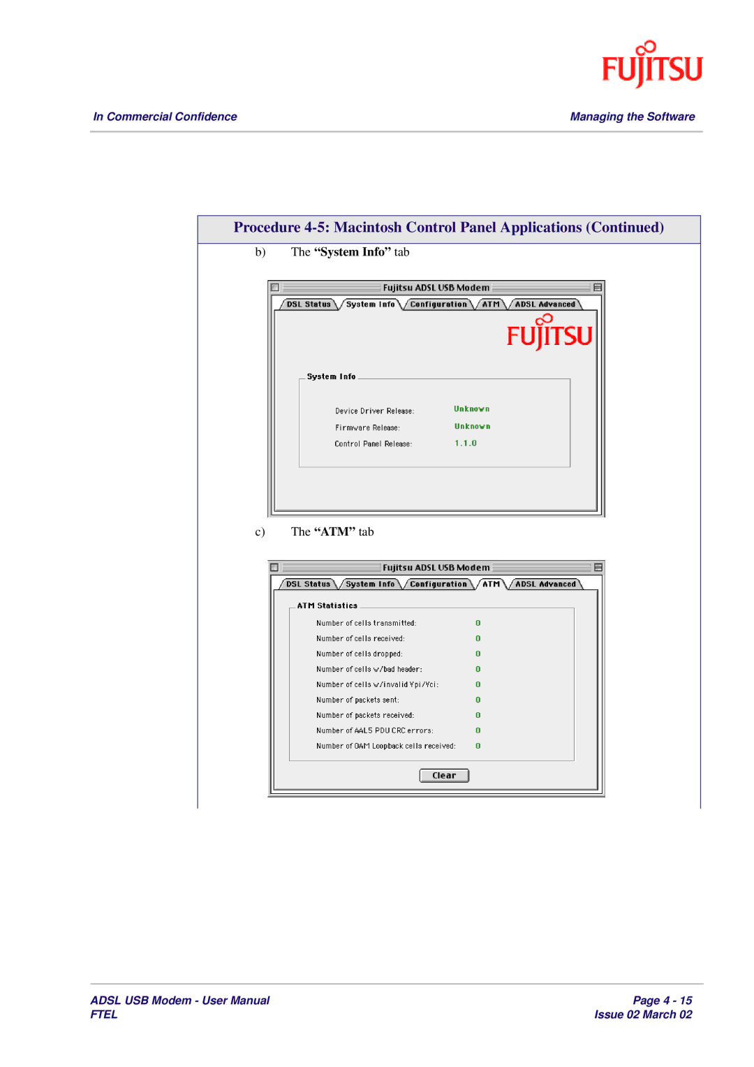 Fujitsu 3XAX-00803AAS user manual System Info tab 