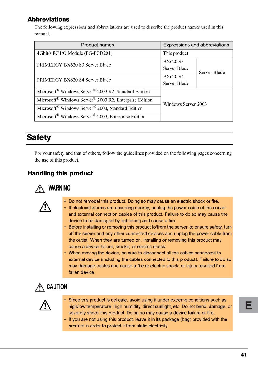 Fujitsu 4Gbit/s FC I/O Modules manual Abbreviations, Handling this product 