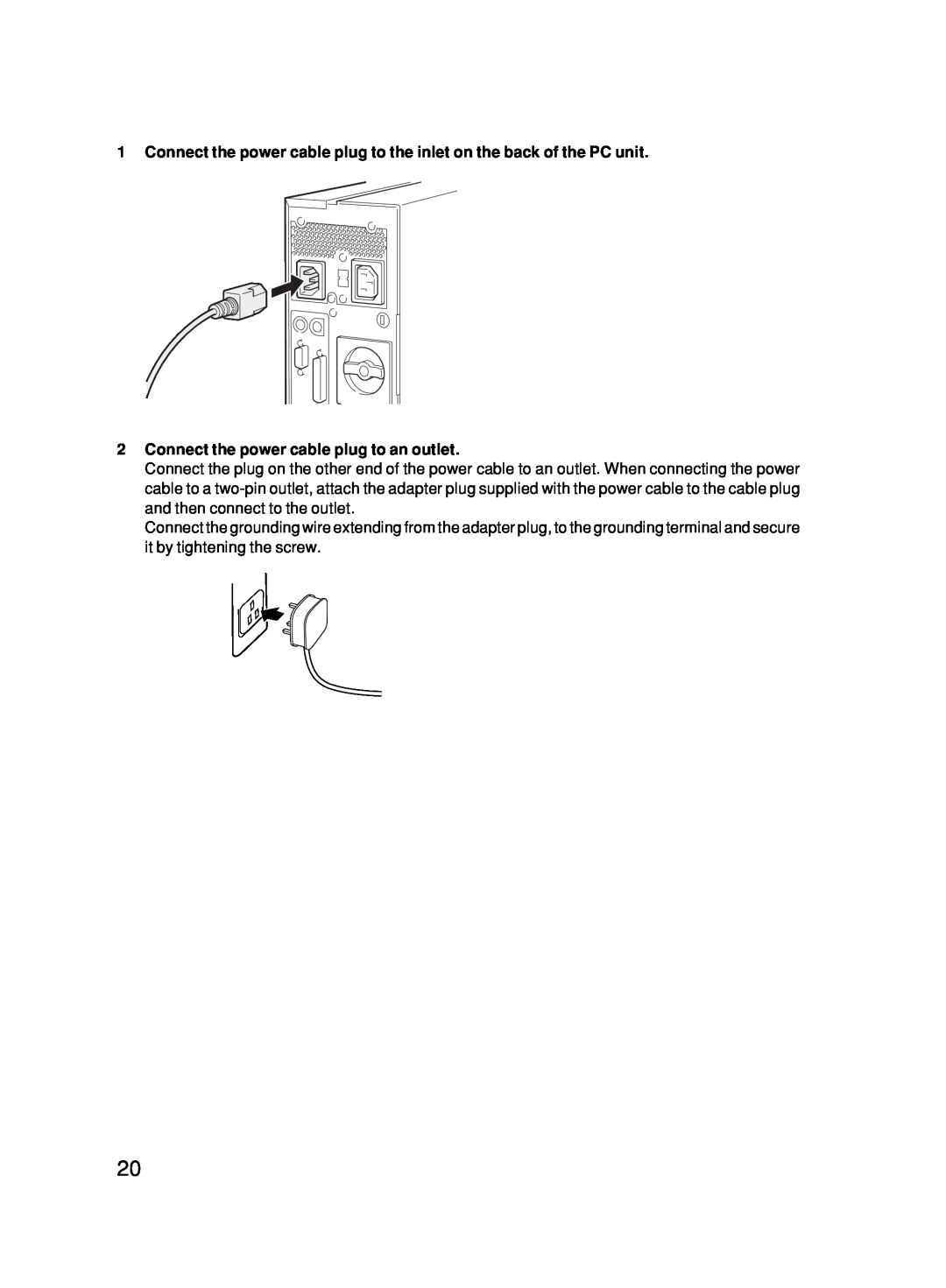 Fujitsu 500 user manual Connect the power cable plug to an outlet 