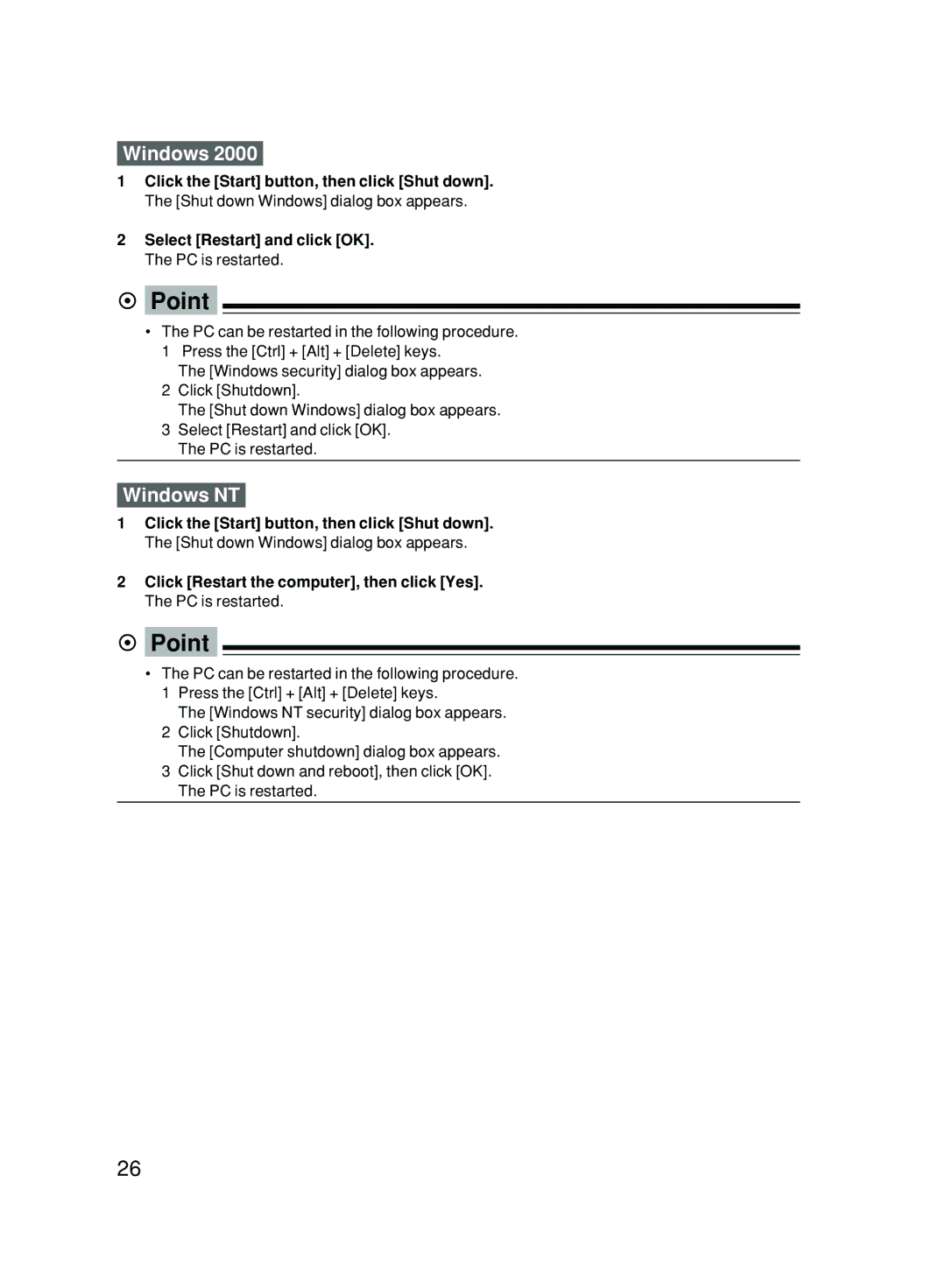 Fujitsu 500 user manual Point 