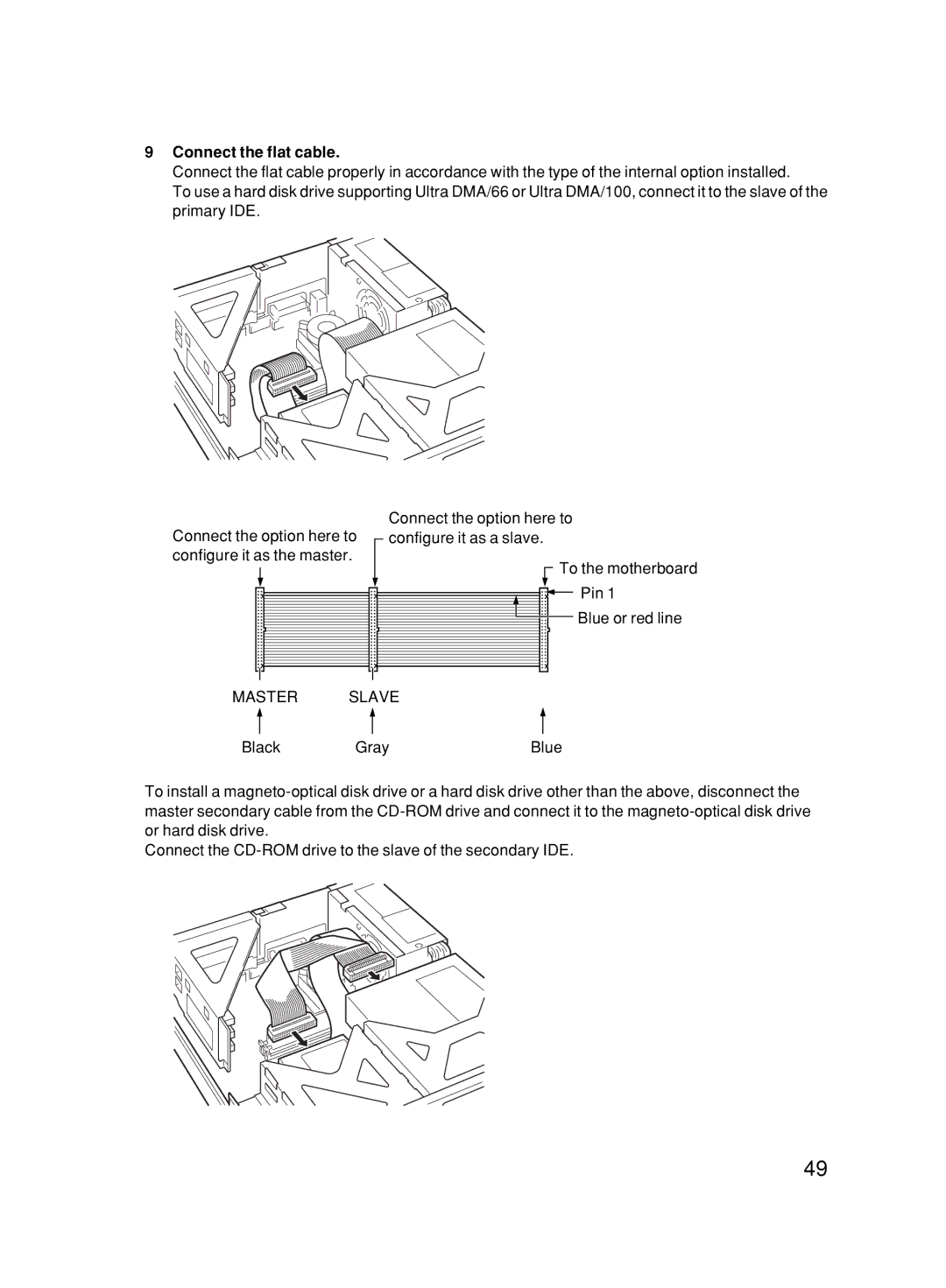 Fujitsu 500 user manual Connect the flat cable, Master Slave 