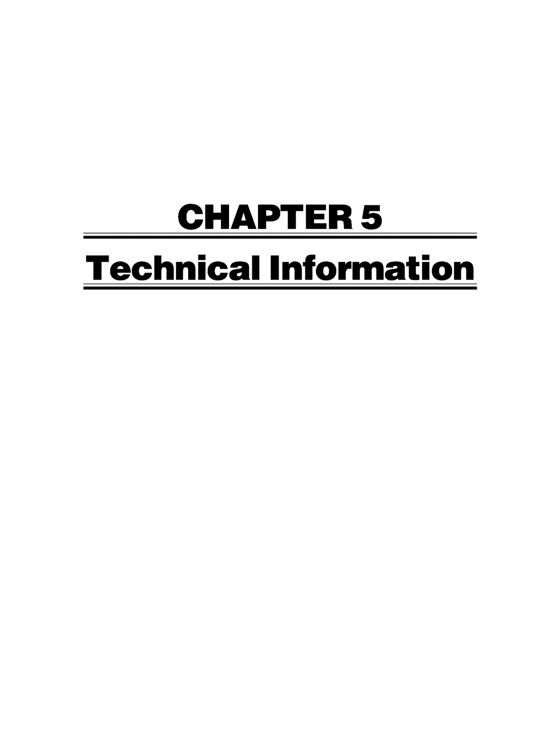 Fujitsu 5000 user manual CHAPTER Technical Information 