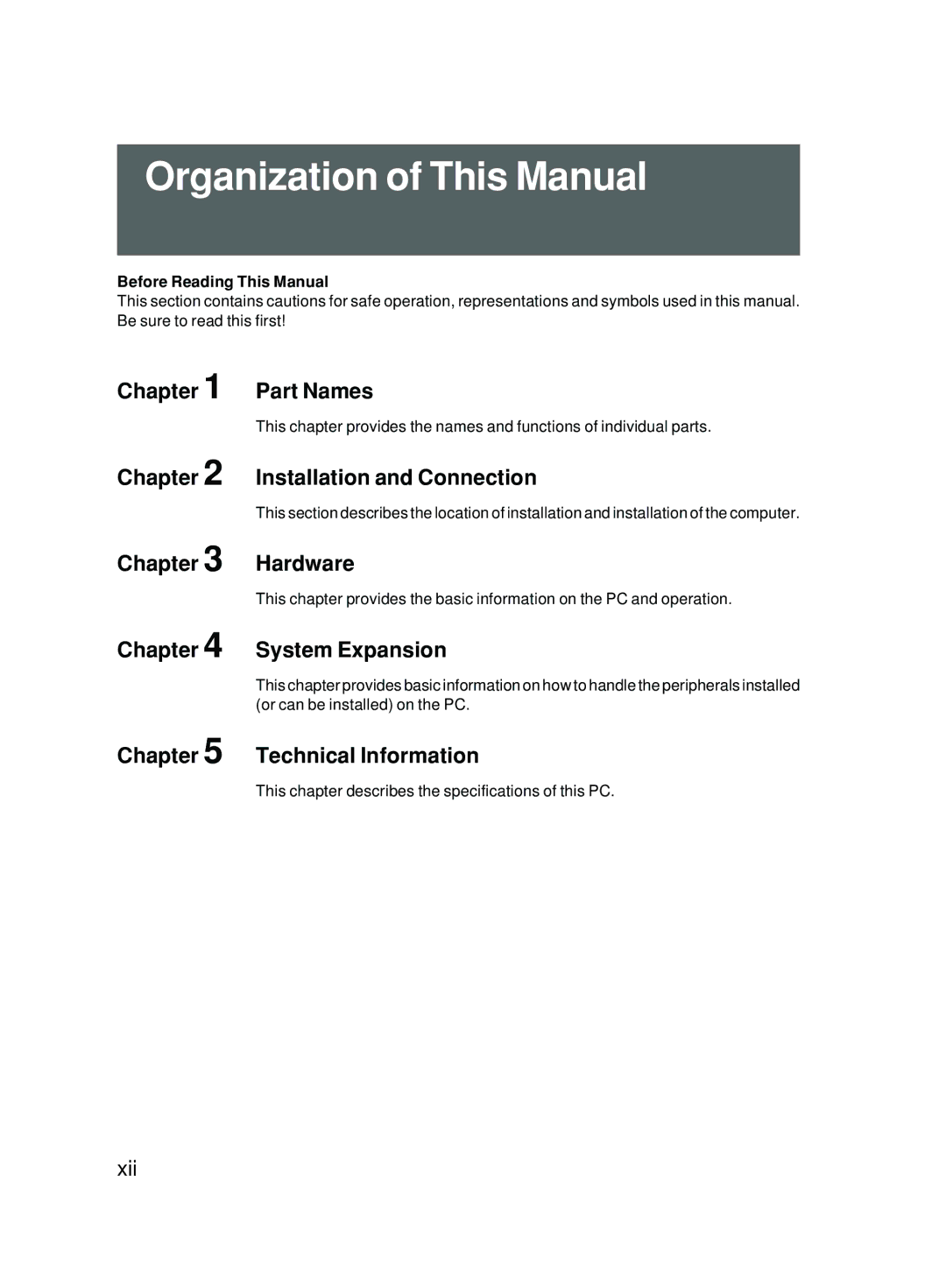 Fujitsu 5000 user manual Organization of This Manual, Before Reading This Manual 