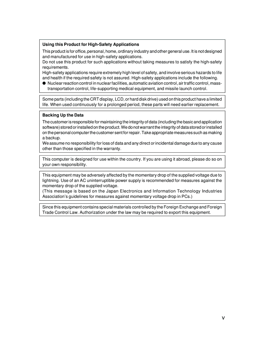 Fujitsu 5000 user manual Using this Product for High-Safety Applications, Backing Up the Data 