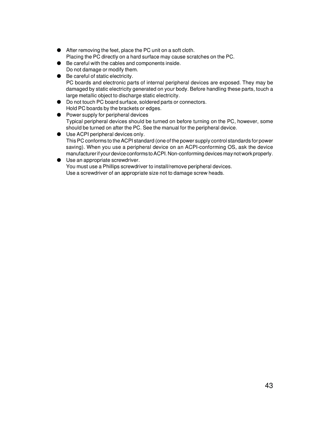 Fujitsu 5000 user manual Use an appropriate screwdriver 