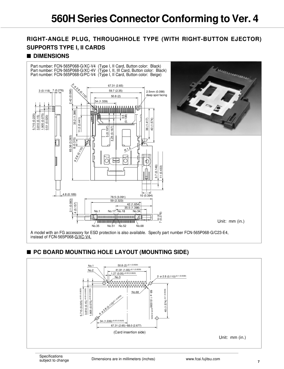 Fujitsu 560H dimensions 110 