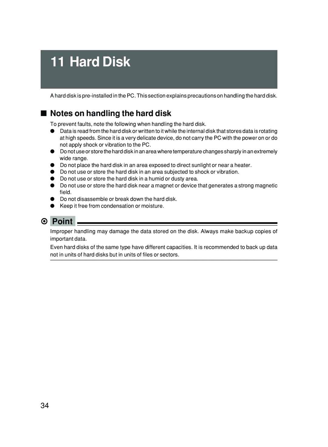 Fujitsu 6000/SS user manual Hard Disk 