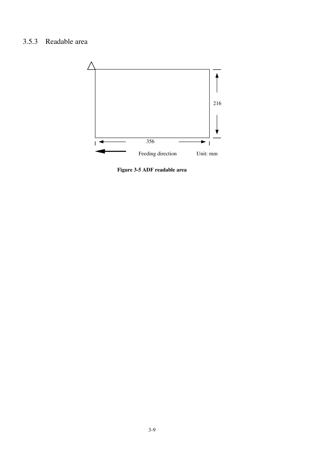 Fujitsu 600C manual Readable area, ADF readable area 