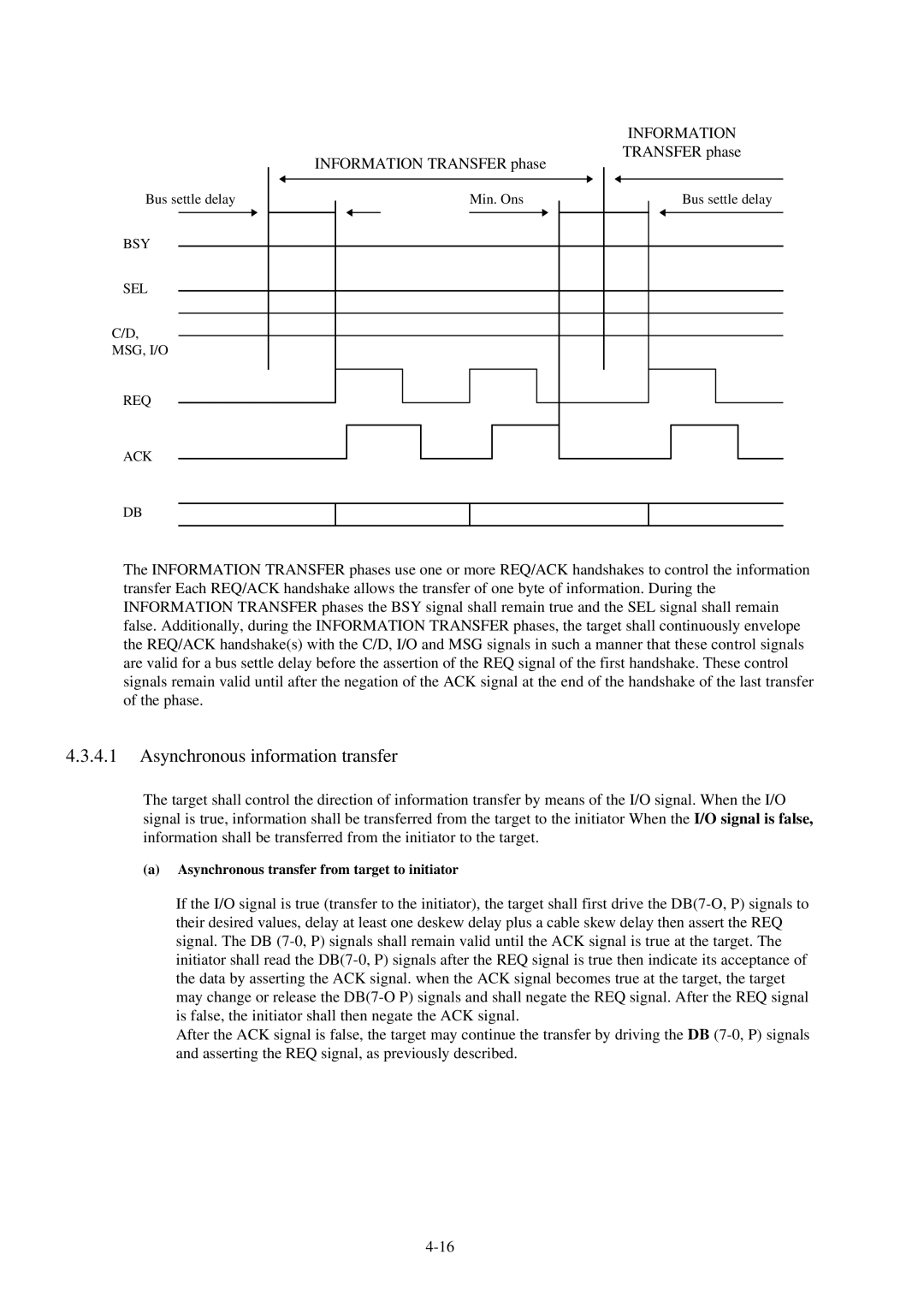 Fujitsu 600C manual Asynchronous information transfer, Asynchronous transfer from target to initiator 