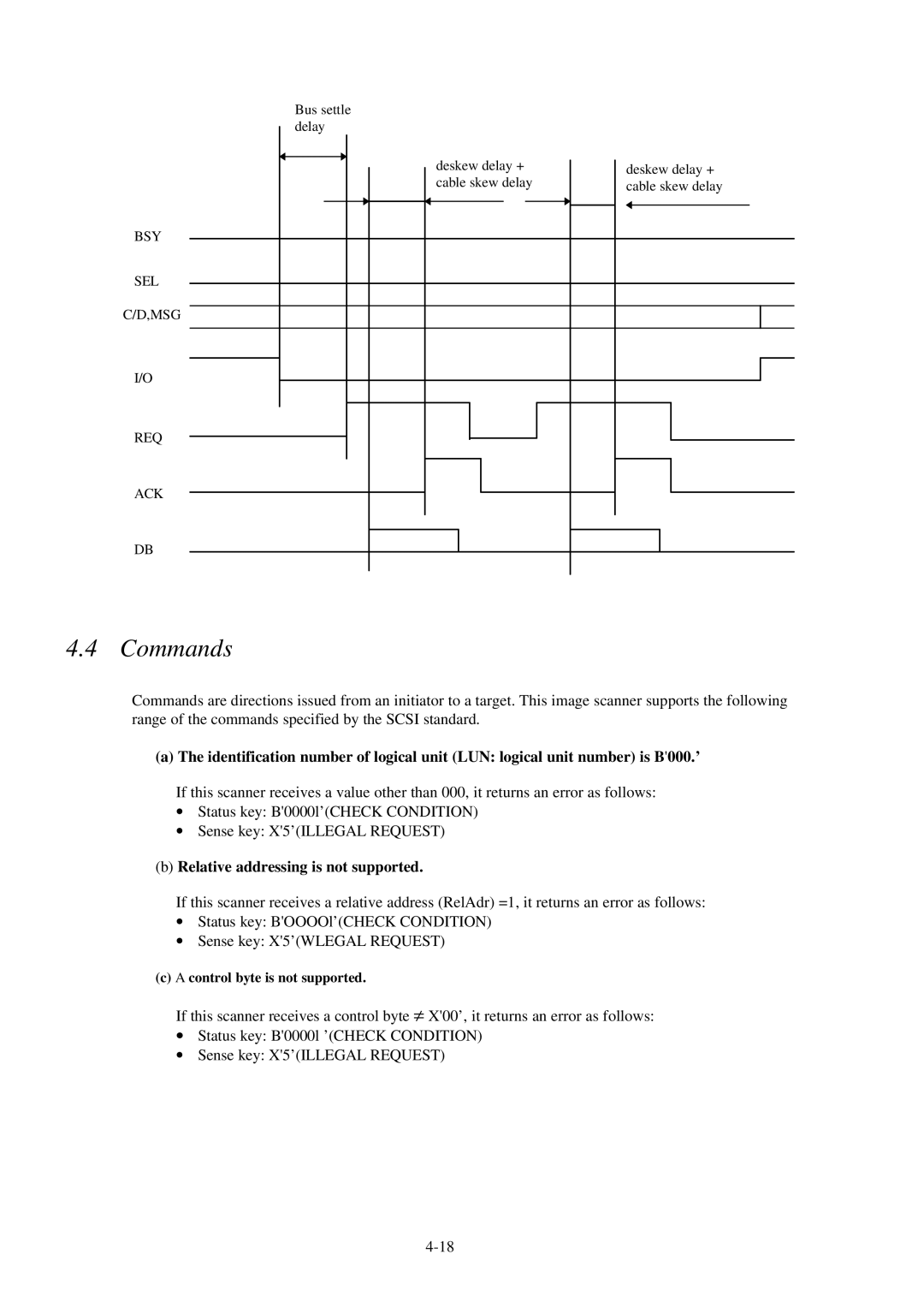 Fujitsu 600C manual Commands, Relative addressing is not supported, Control byte is not supported 