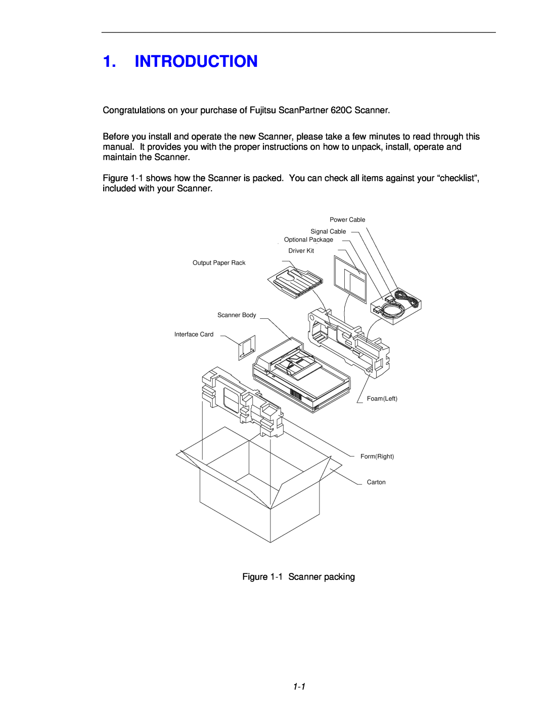 Fujitsu 620C user manual Introduction 
