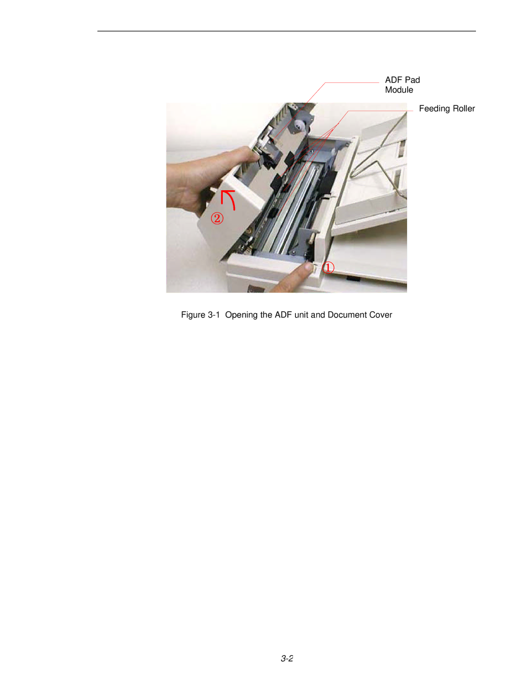 Fujitsu 620C user manual Opening the ADF unit and Document Cover 