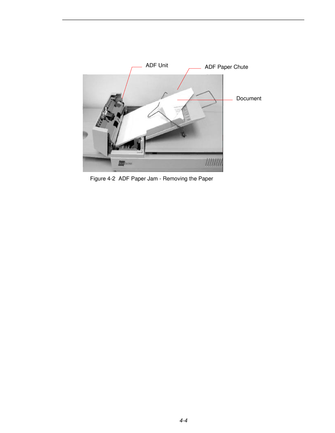 Fujitsu 620C user manual ADF Paper Jam Removing the Paper 