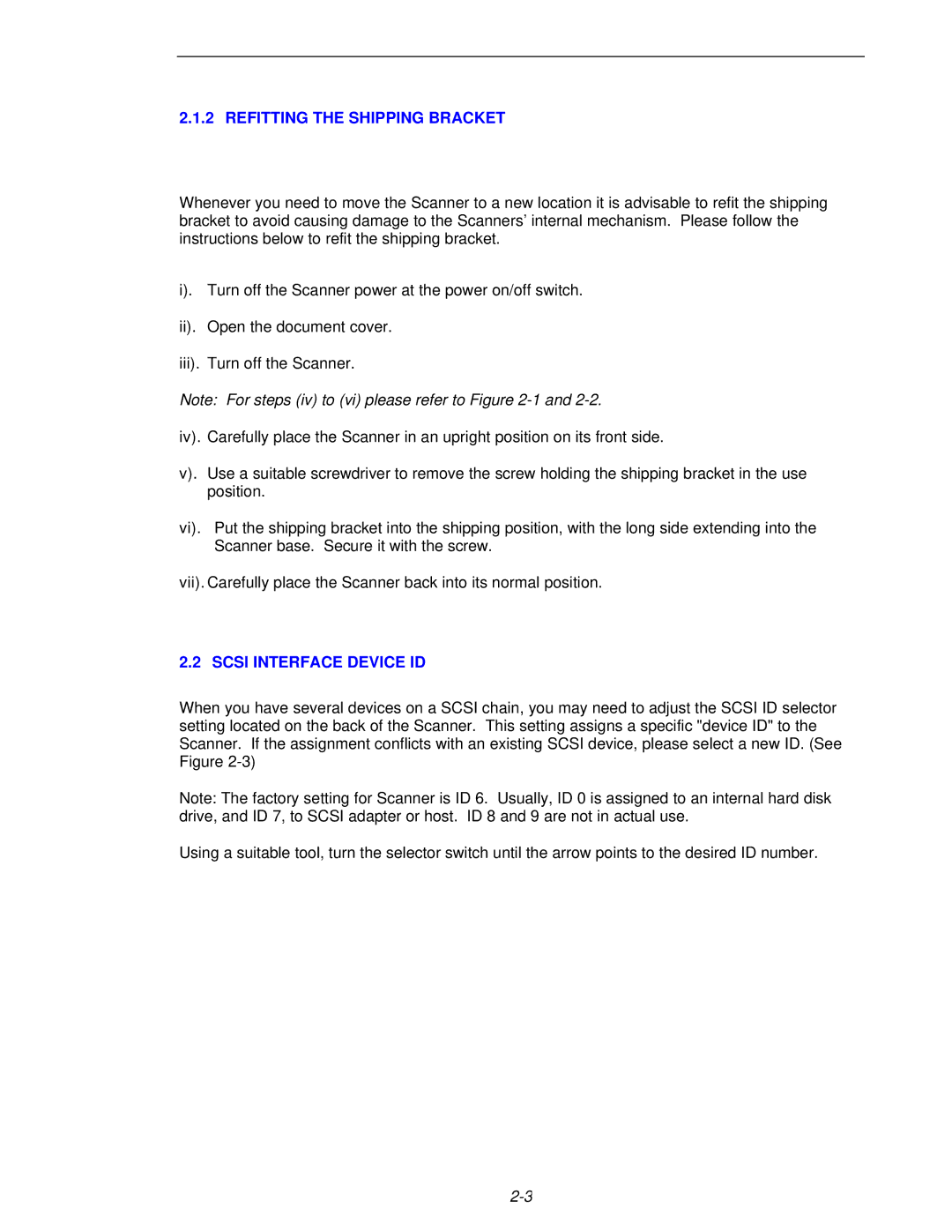 Fujitsu 620C user manual Refitting the Shipping Bracket, Scsi Interface Device ID 