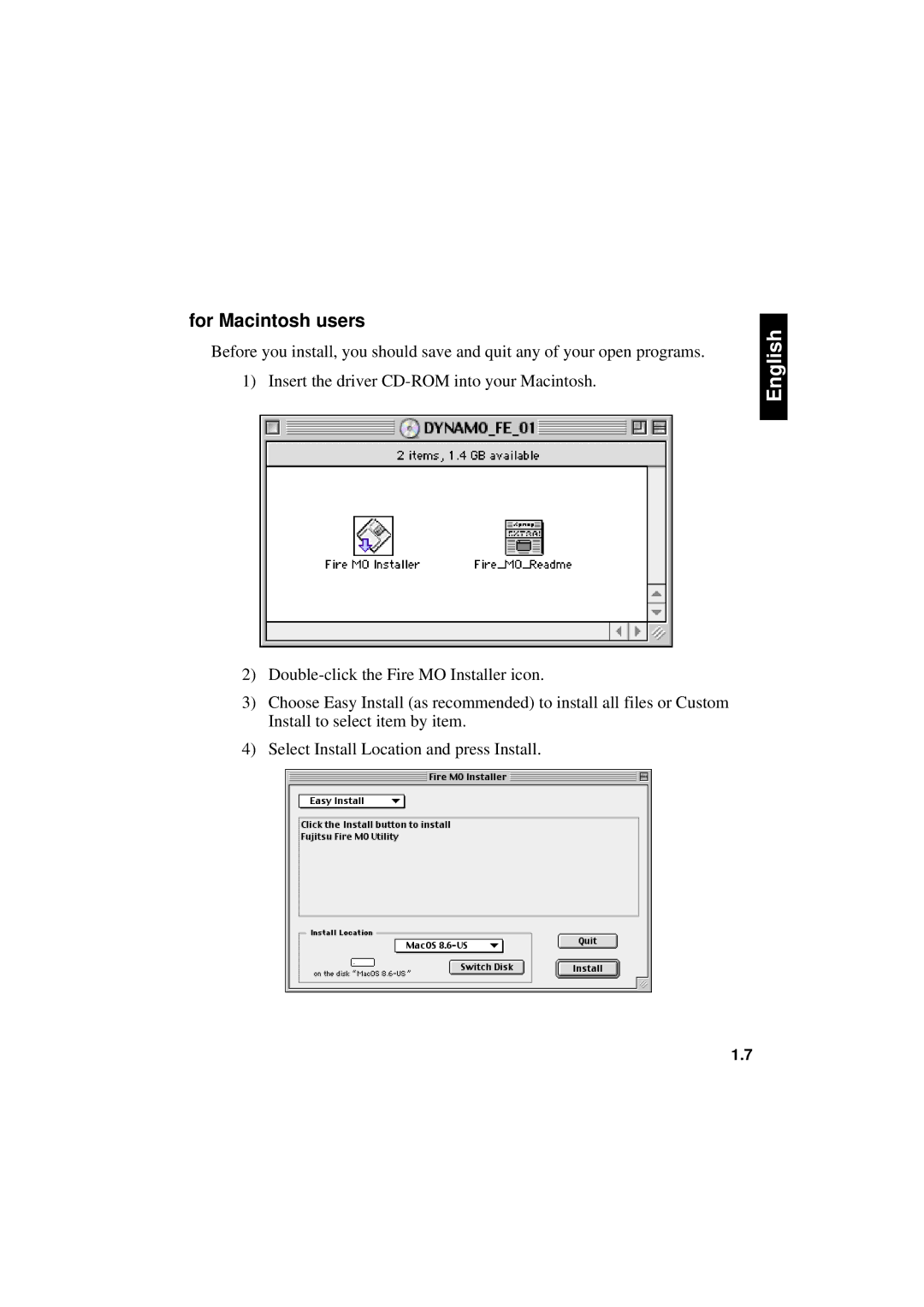 Fujitsu 640FE, 1300FE manual English 