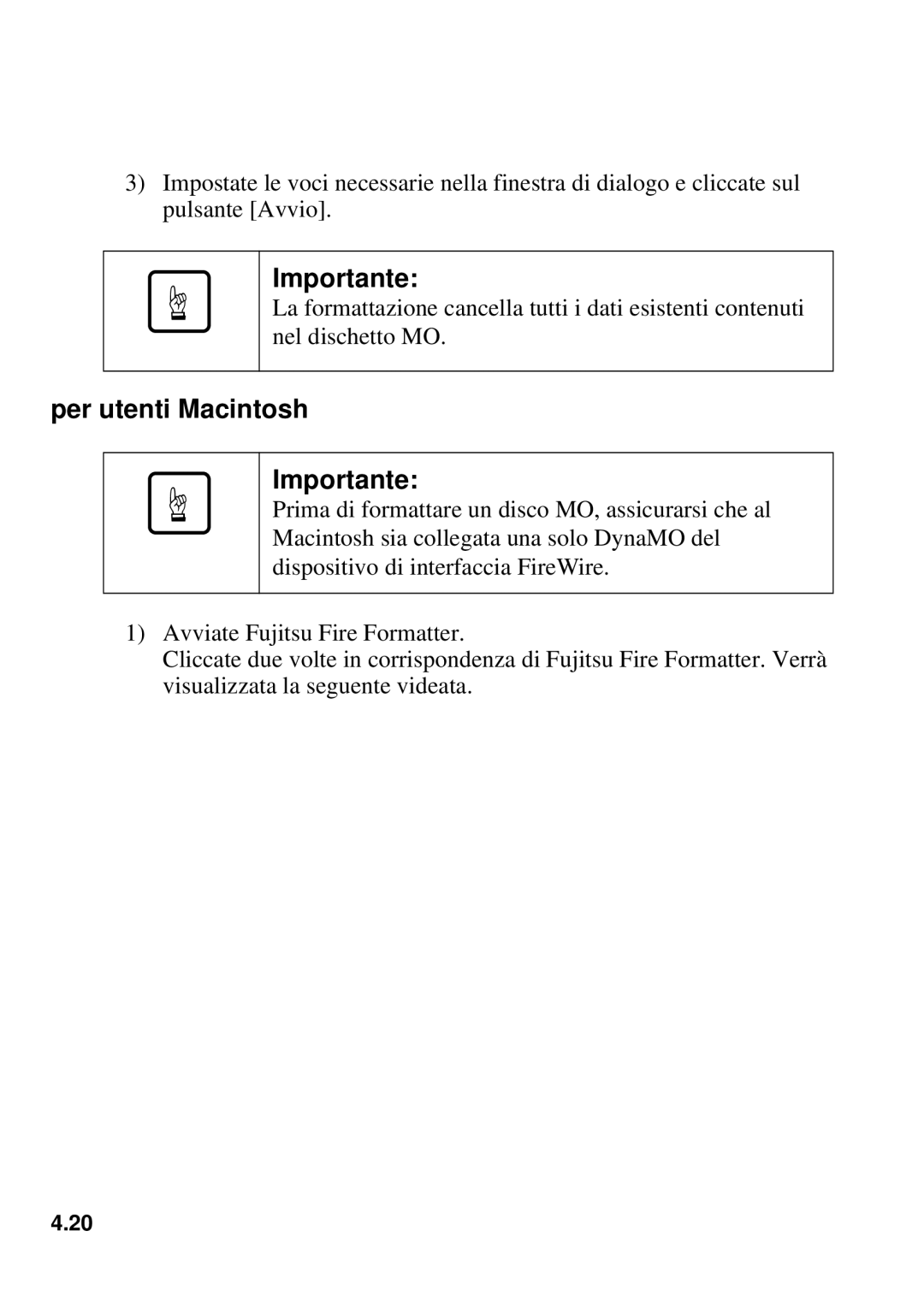 Fujitsu 1300FE, 640FE manual Per utenti Macintosh Importante 