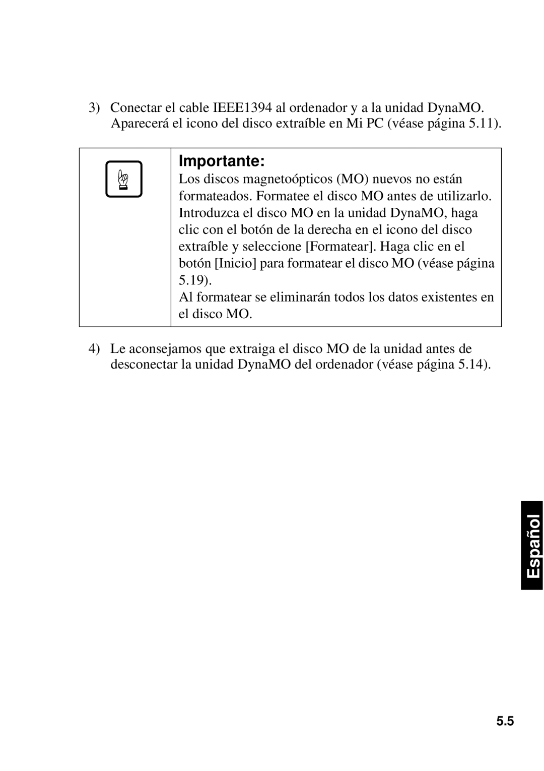 Fujitsu 640FE, 1300FE manual Importante 