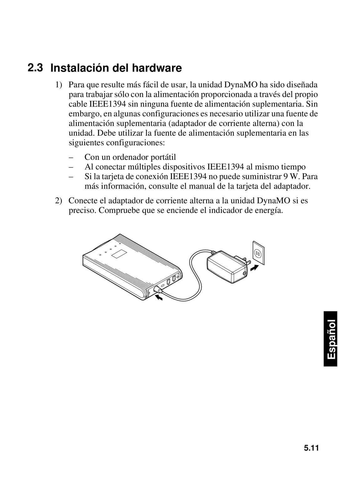 Fujitsu 640FE, 1300FE manual Instalación del hardware 