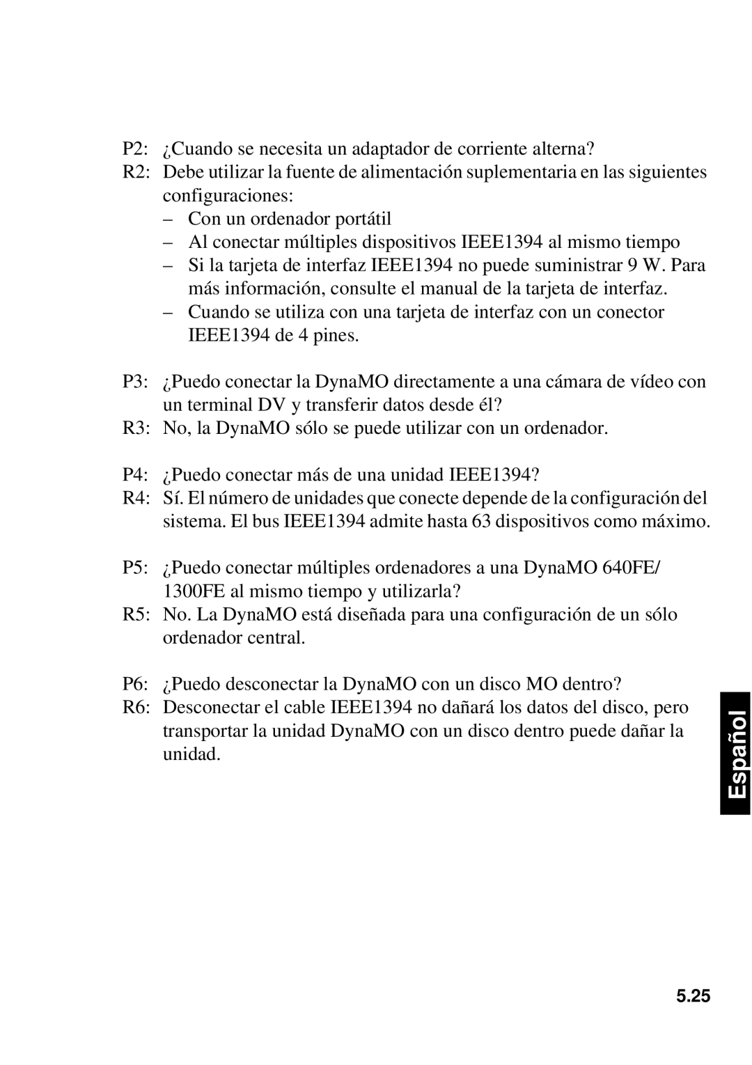 Fujitsu 640FE, 1300FE manual Español 