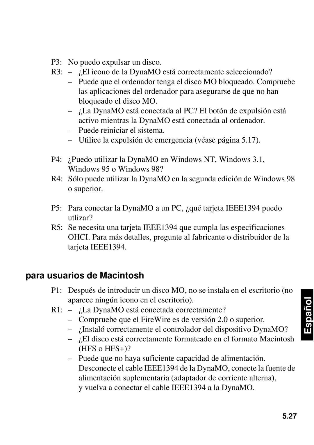 Fujitsu 640FE, 1300FE manual Para usuarios de Macintosh 