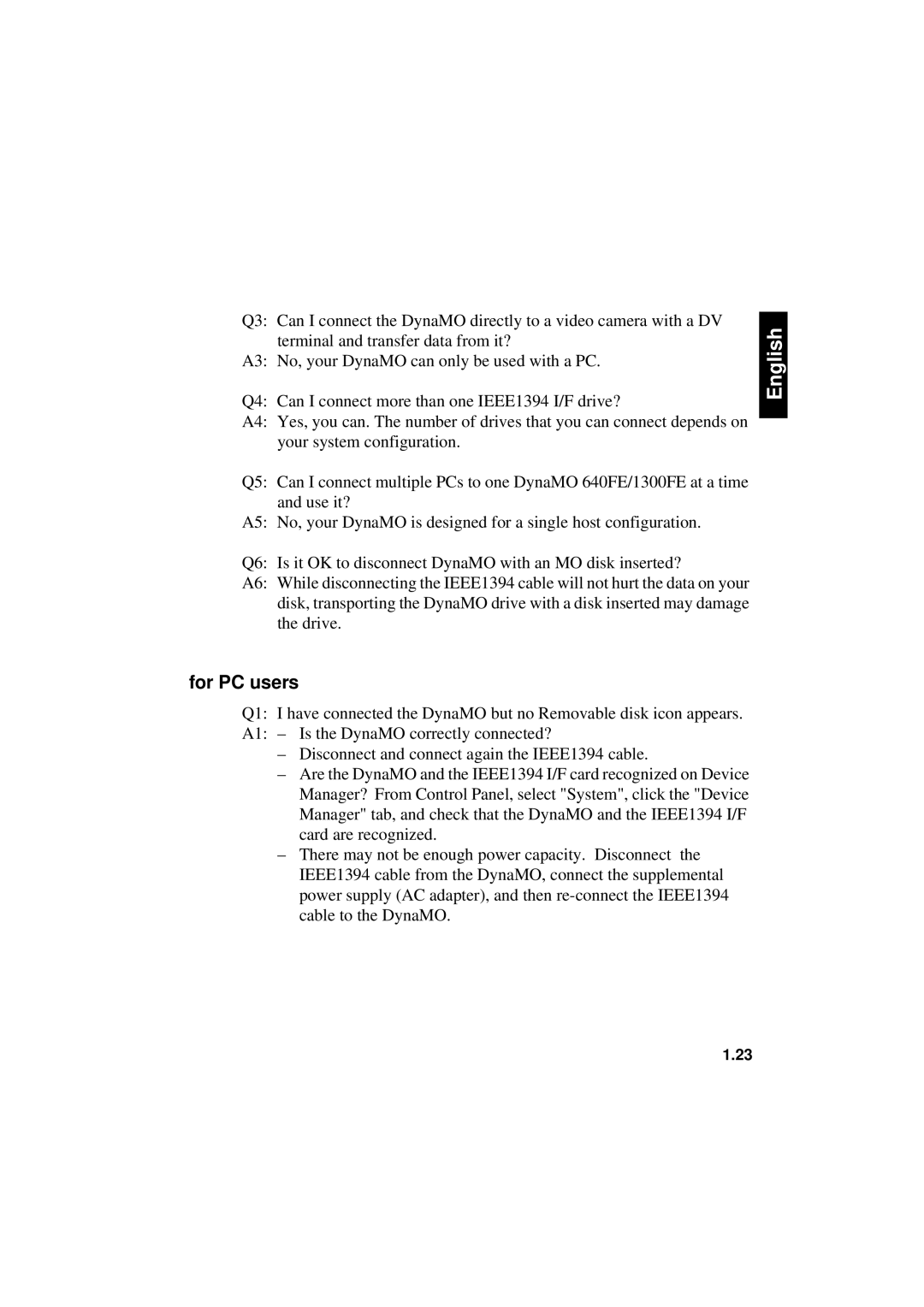 Fujitsu 640FE, 1300FE manual English 