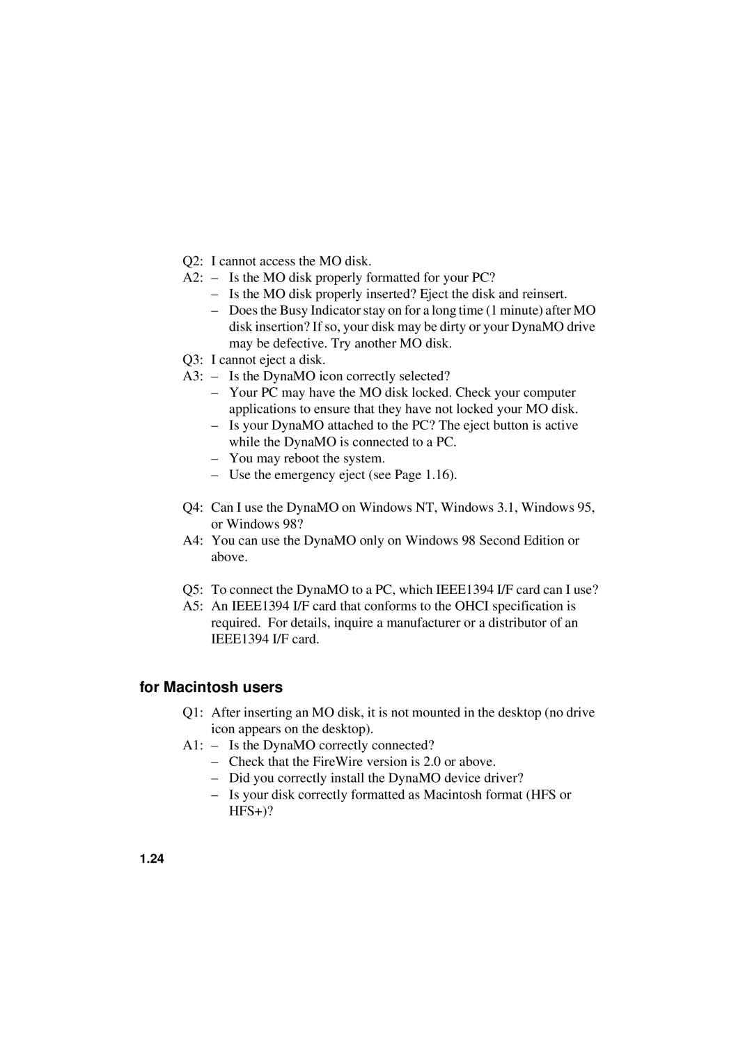 Fujitsu 1300FE, 640FE manual For Macintosh users 