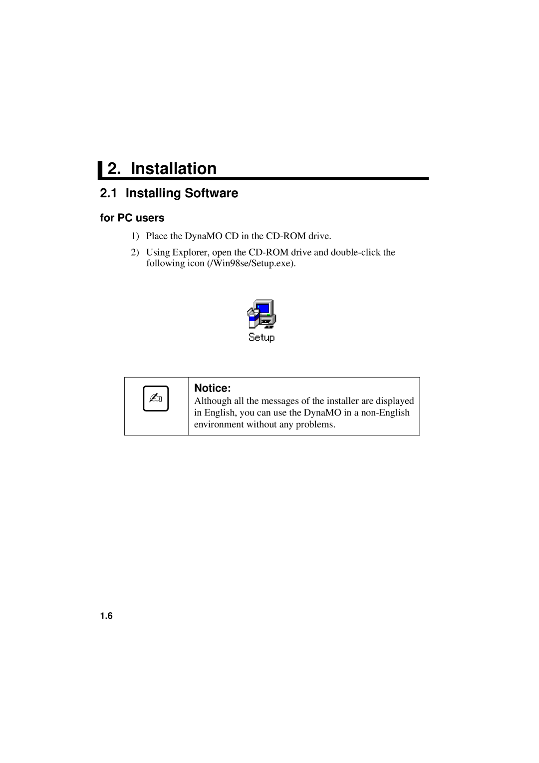 Fujitsu 1300FE, 640FE manual Installation, Installing Software 