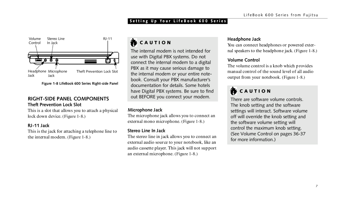 Fujitsu 690TX manual RIGHT-SIDE Panel Components 