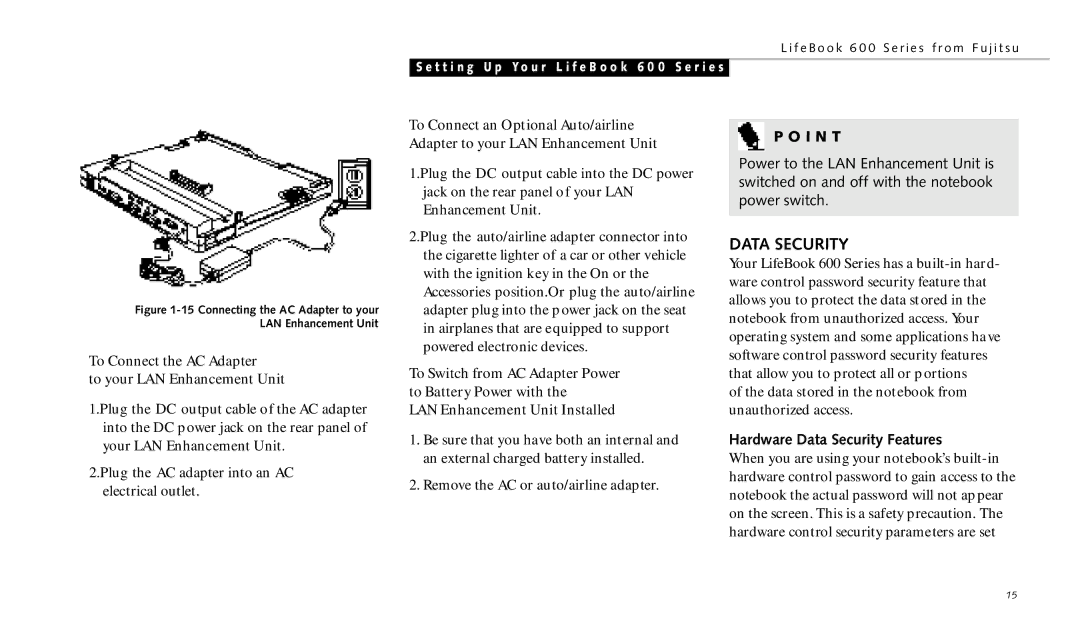 Fujitsu 690TX manual Hardware Data Security Features 