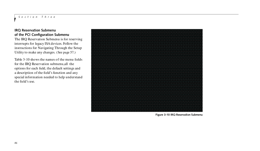 Fujitsu 690TX manual IRQ Reservation Submenu PCI Conﬁguration Submenu 