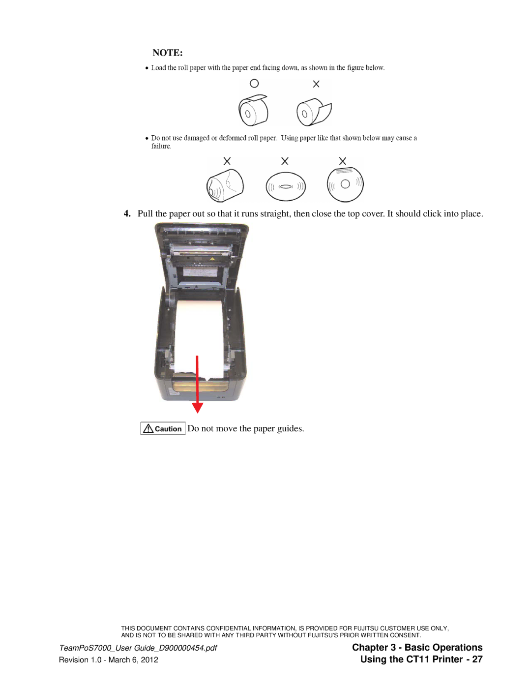 Fujitsu 7000 manual Using the CT11 Printer 