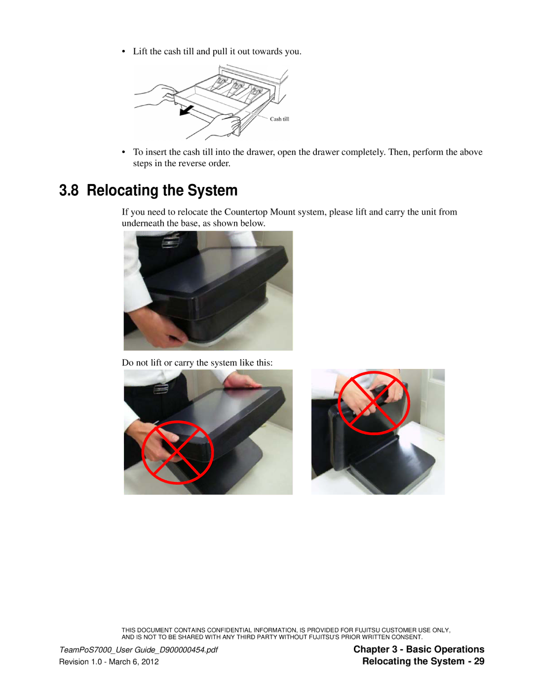 Fujitsu 7000 manual Relocating the System 