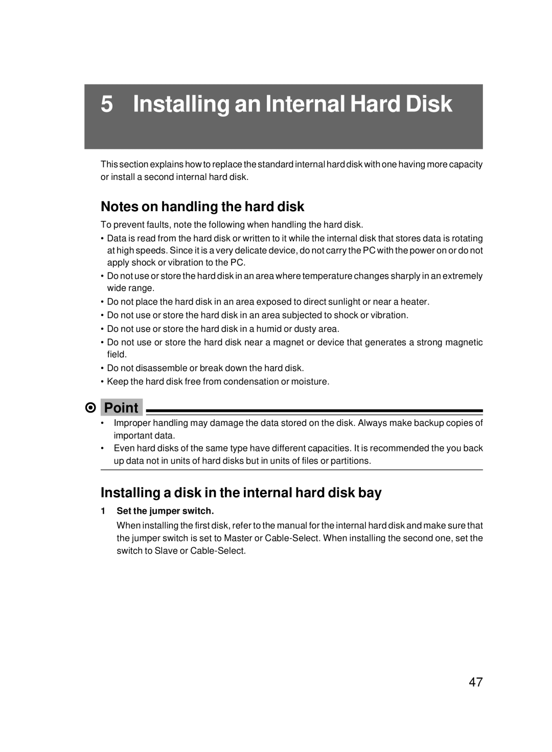 Fujitsu 8000 SERIES user manual Installing an Internal Hard Disk, Installing a disk in the internal hard disk bay 