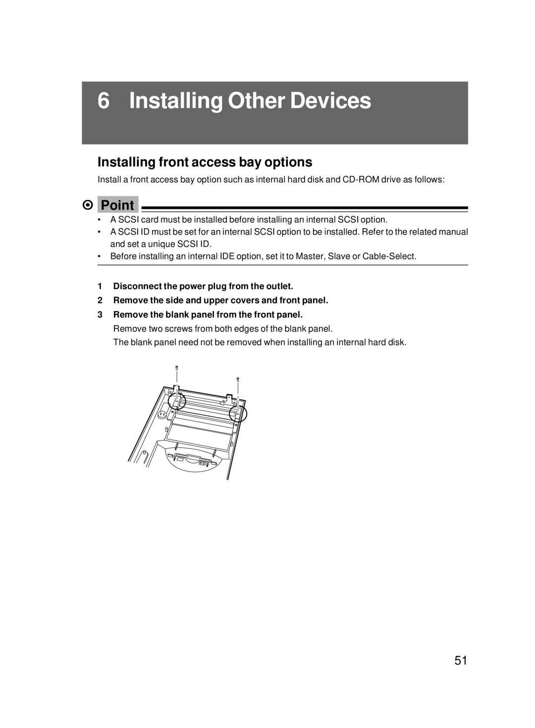 Fujitsu 8000 SERIES user manual Installing Other Devices, Installing front access bay options 