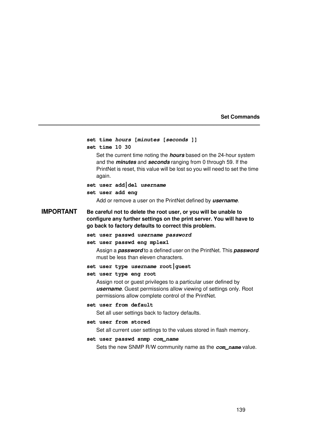 Fujitsu 9045 user manual Set time hours minutes seconds set time 10, Set user from default, Set user from stored 