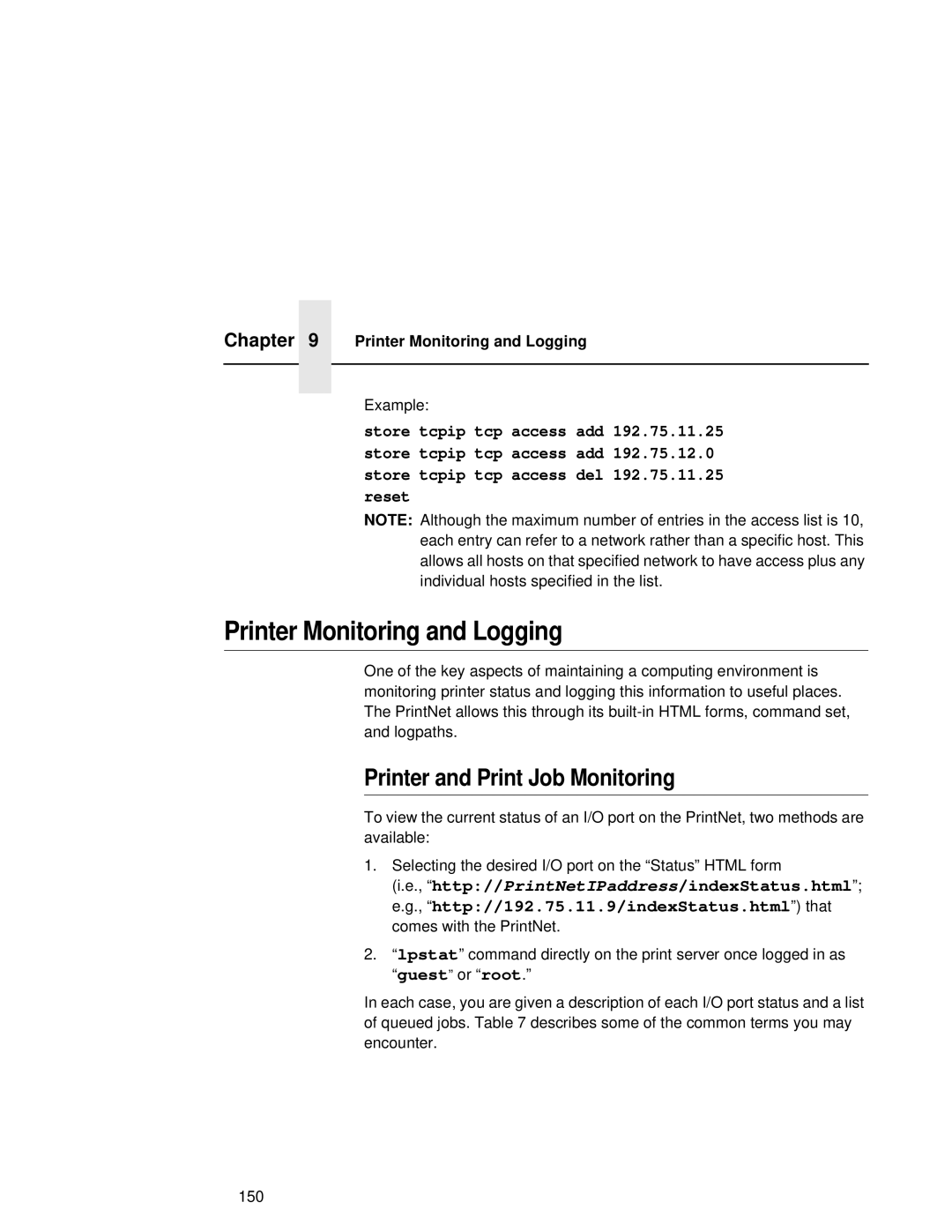 Fujitsu 9045 user manual Printer Monitoring and Logging, Printer and Print Job Monitoring 