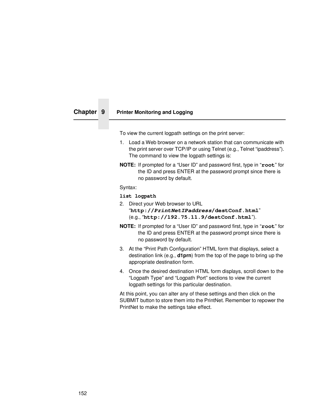 Fujitsu 9045 user manual List logpath 