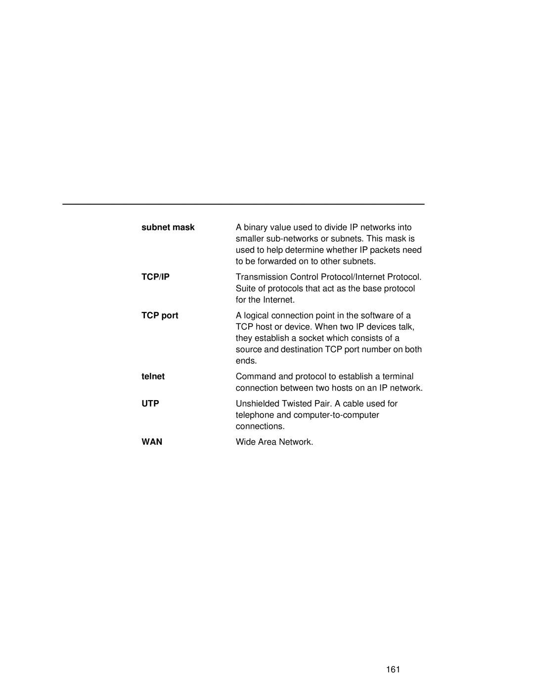 Fujitsu 9045 user manual Subnet mask, TCP port, Telnet 