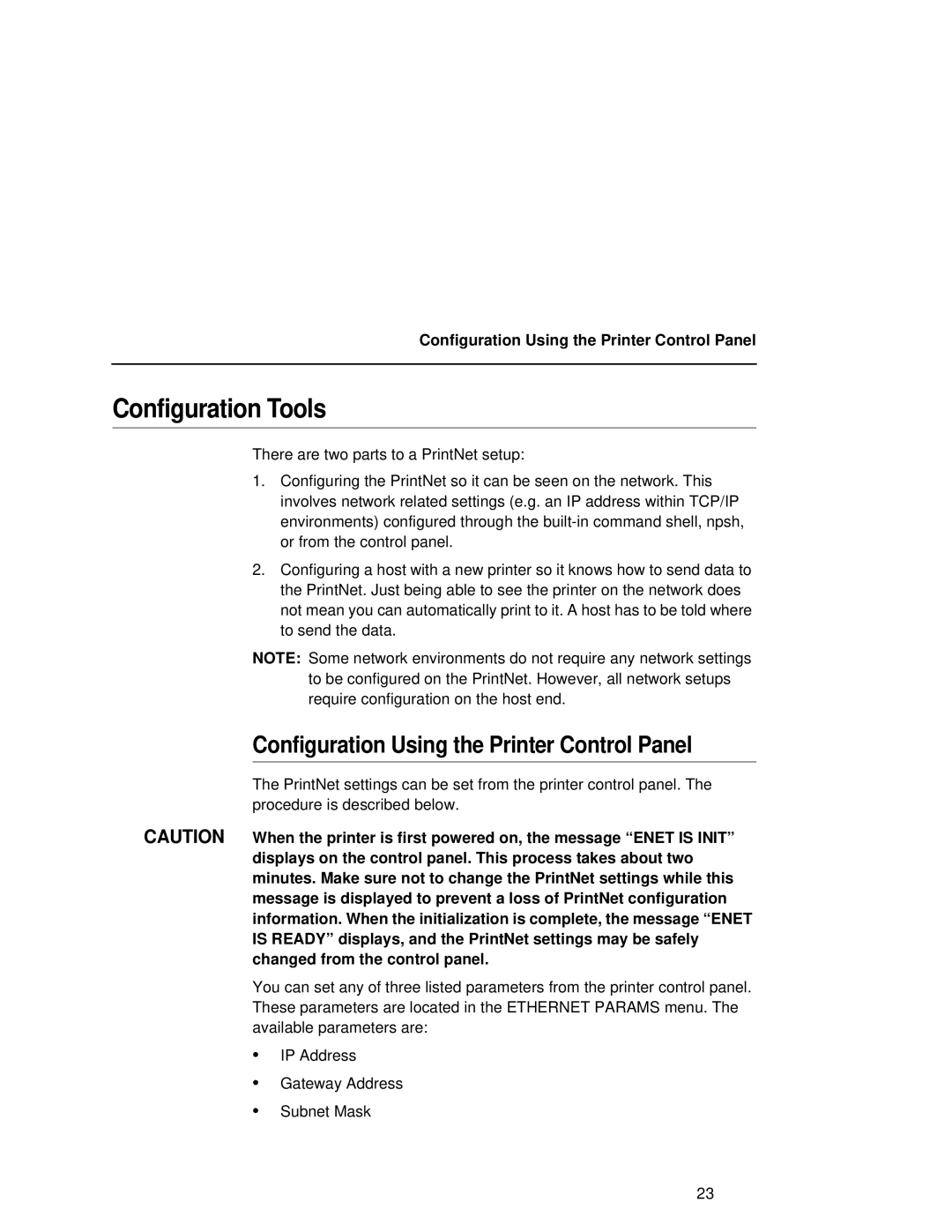 Fujitsu 9045 user manual Configuration Tools, Configuration Using the Printer Control Panel 