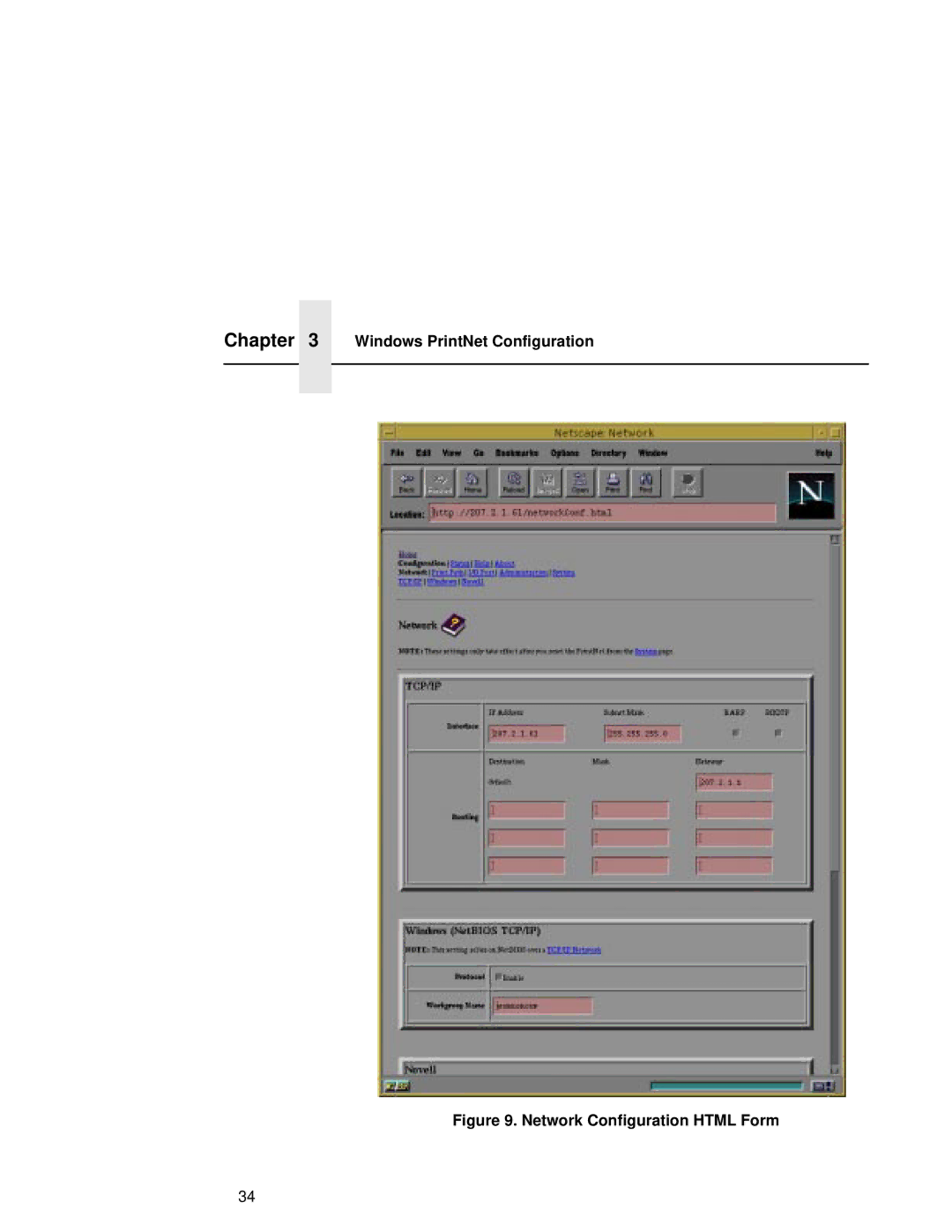 Fujitsu 9045 user manual Network Configuration Html Form 