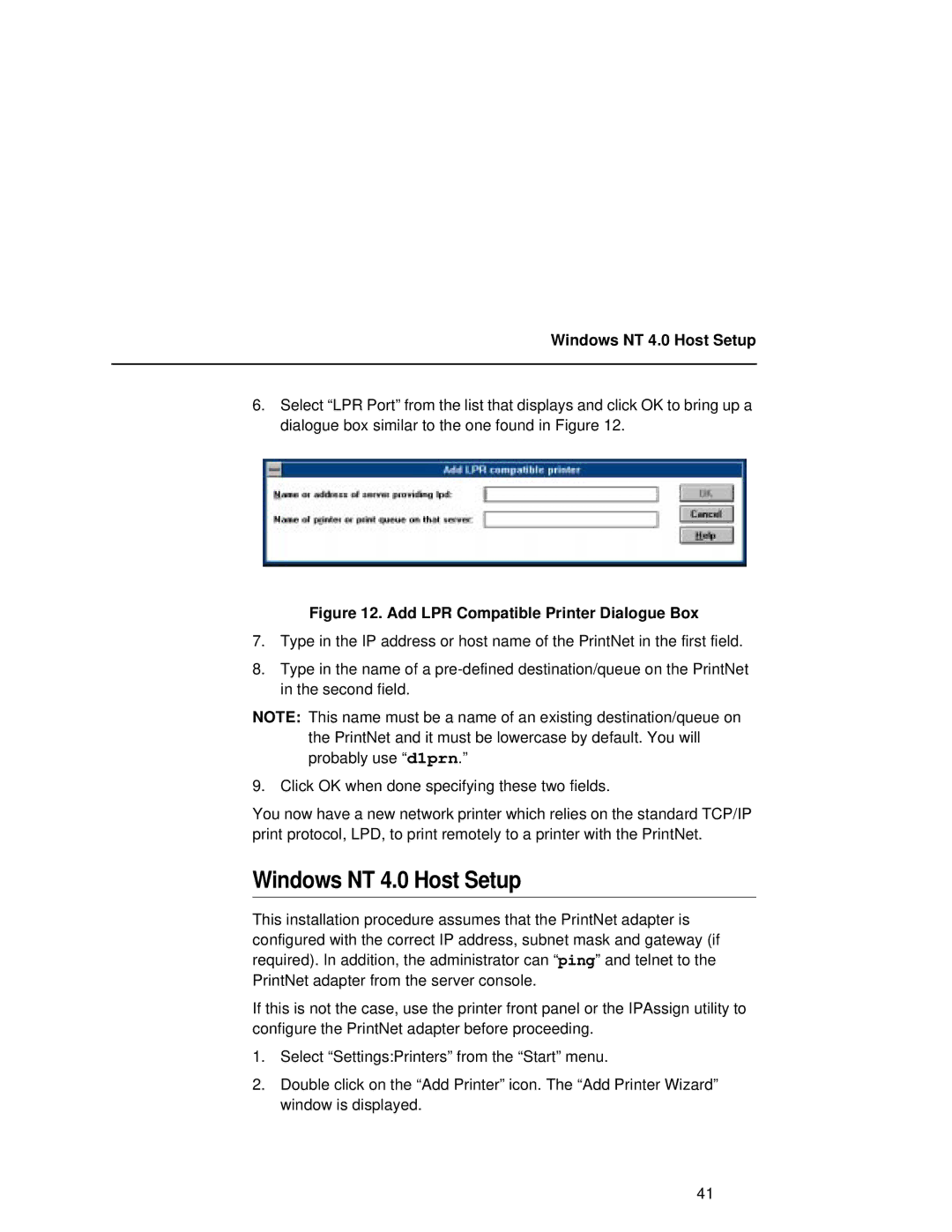 Fujitsu 9045 user manual Windows NT 4.0 Host Setup 