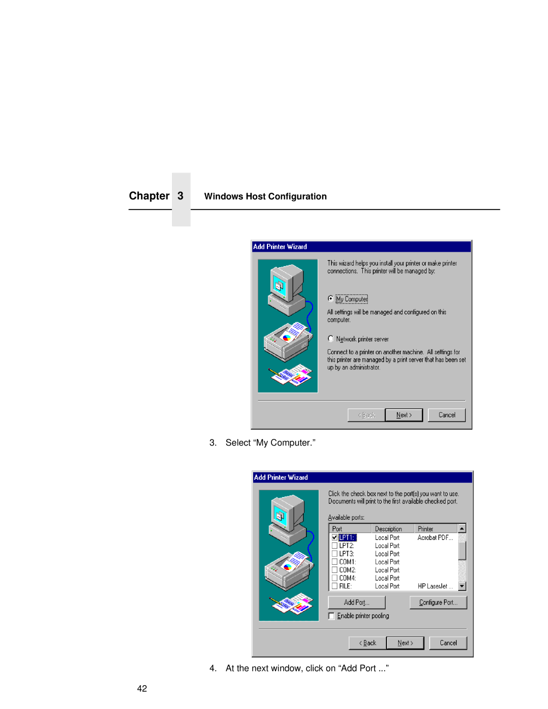 Fujitsu 9045 user manual Select My Computer At the next window, click on Add Port 