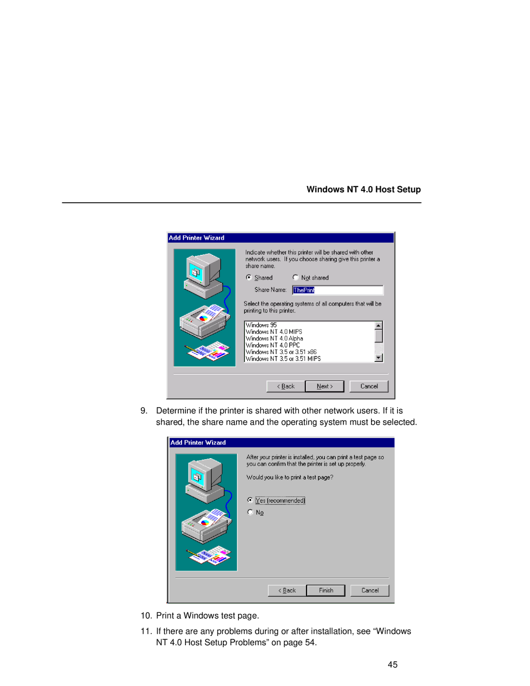 Fujitsu 9045 user manual Windows NT 4.0 Host Setup 